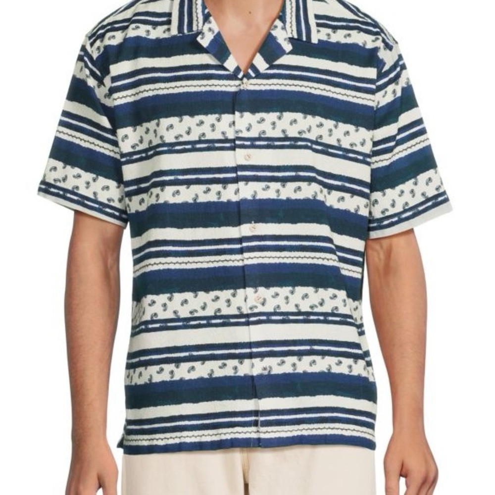 Scotch & Soda Blue and White Casual Button Down Shirt